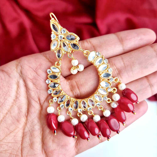 Manika Earrings/Necklace (Manika Maroon)