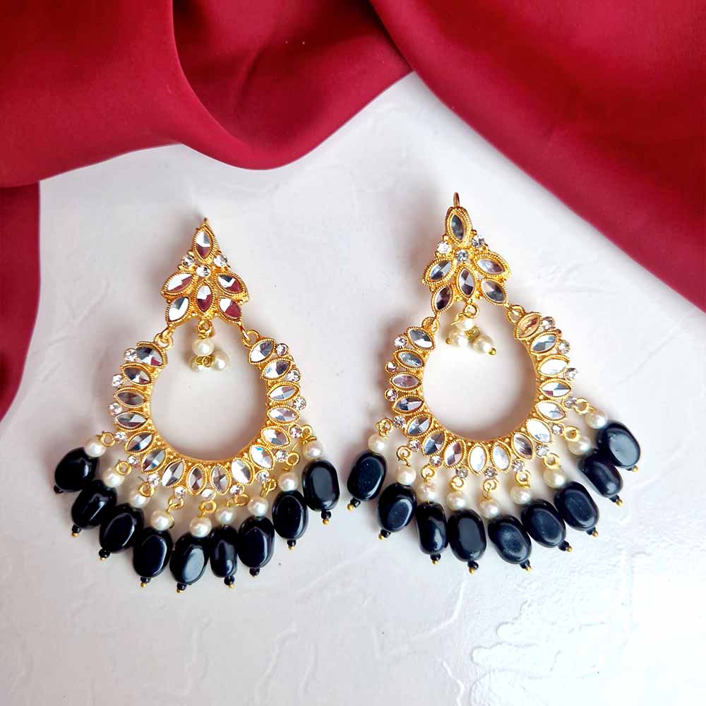 Manika Earrings/Necklace (Black)