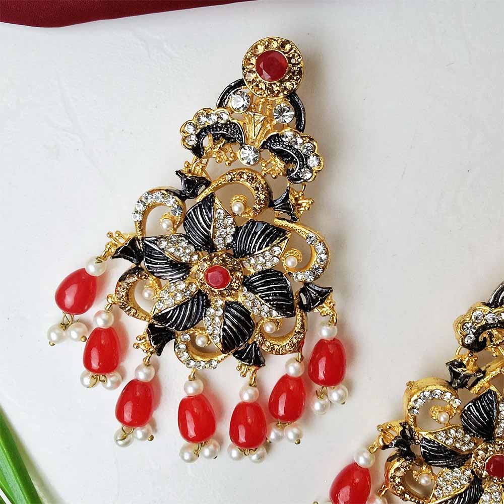 Areesha Earrings (Maroon)