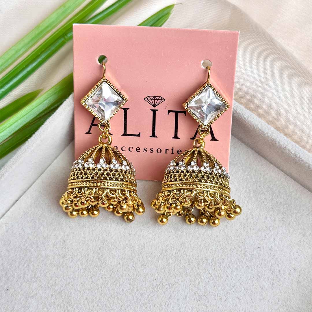 Banu Jhumka Earrings (Golden)