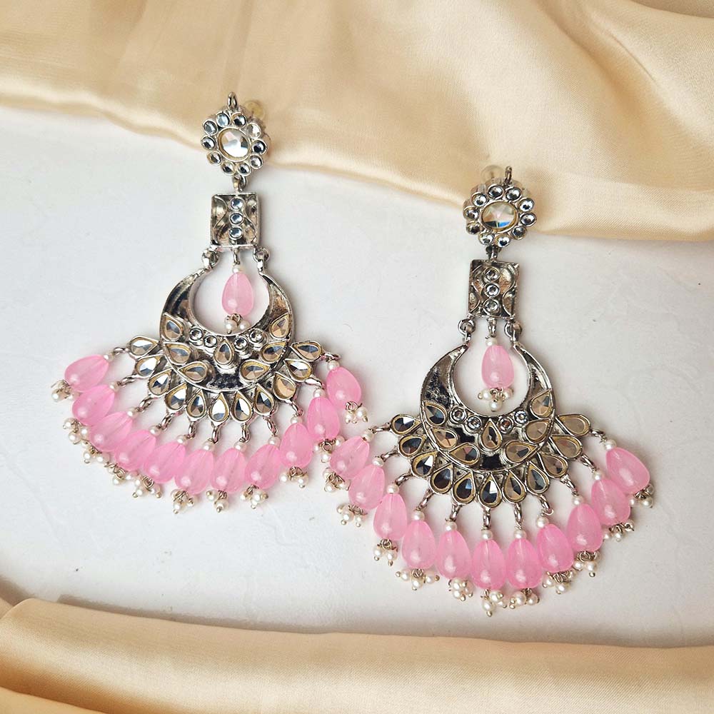 Kundan Earrings (Baby Pink)