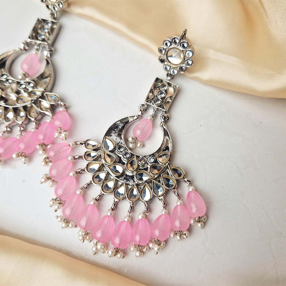 Kundan Earrings (Baby Pink)