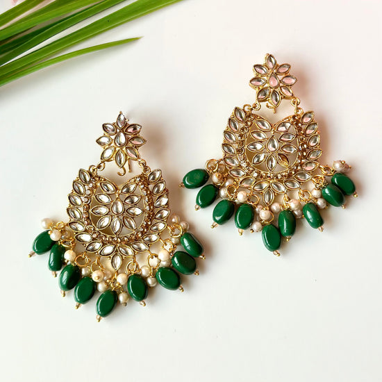 Sameera Earrings (Golden Green)