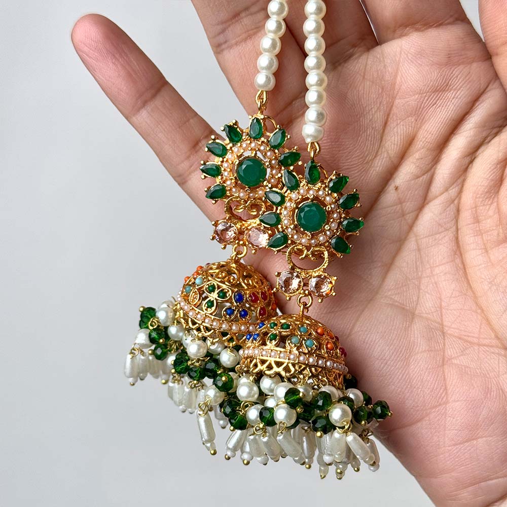 Mansha Jhumkay (Green)