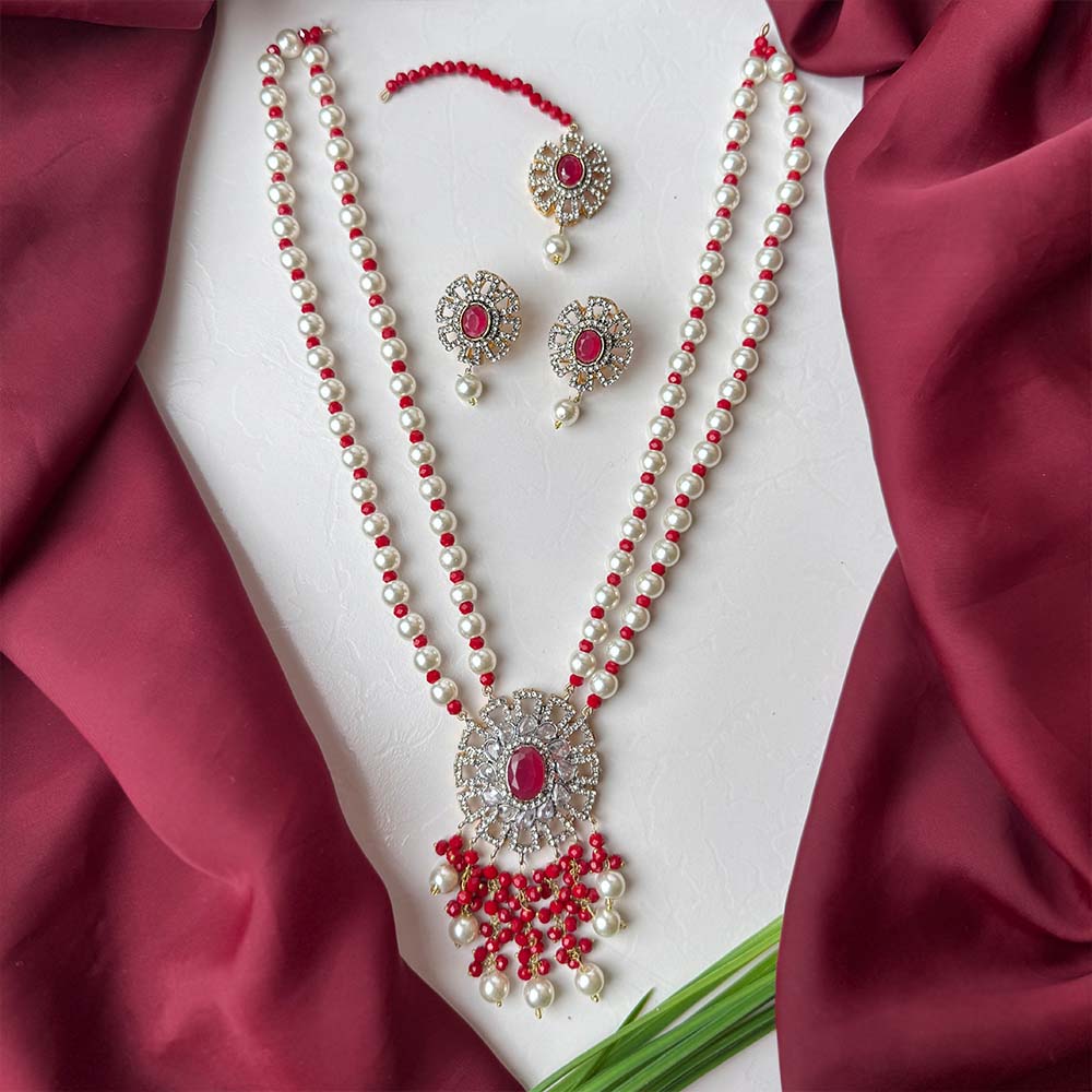 Mehreen Maala Set (Maroon)