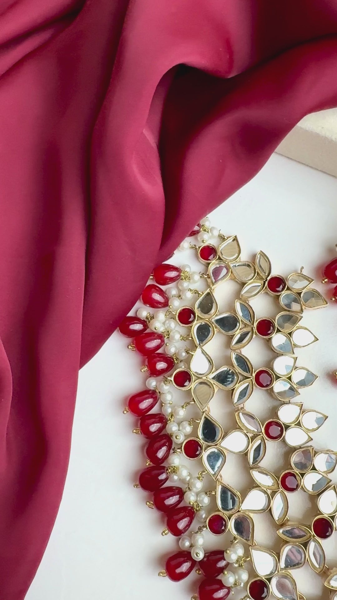 Load and play video in Gallery viewer, Savera Bridal Set (Maroon)