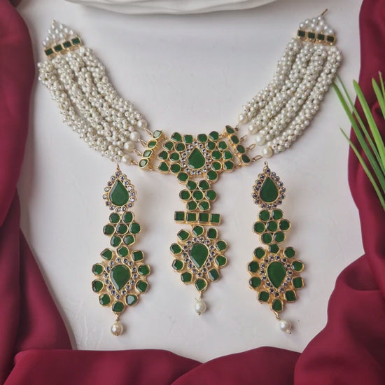 Load and play video in Gallery viewer, Celestial Dream Green Bridal Set
