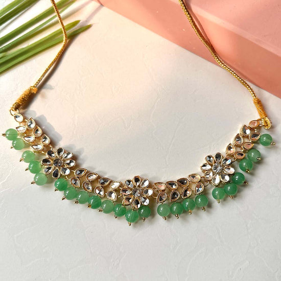 Flower Kundan Necklace - Alita Accessories