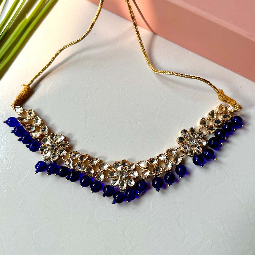 Flower Kundan Necklace - Alita Accessories