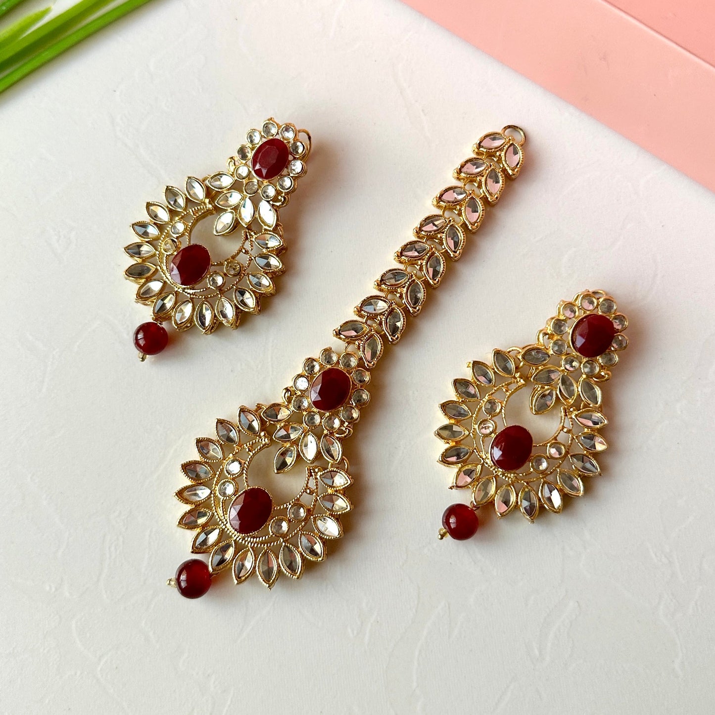 Iqra Earrings and Teeka Set - Alita Accessories