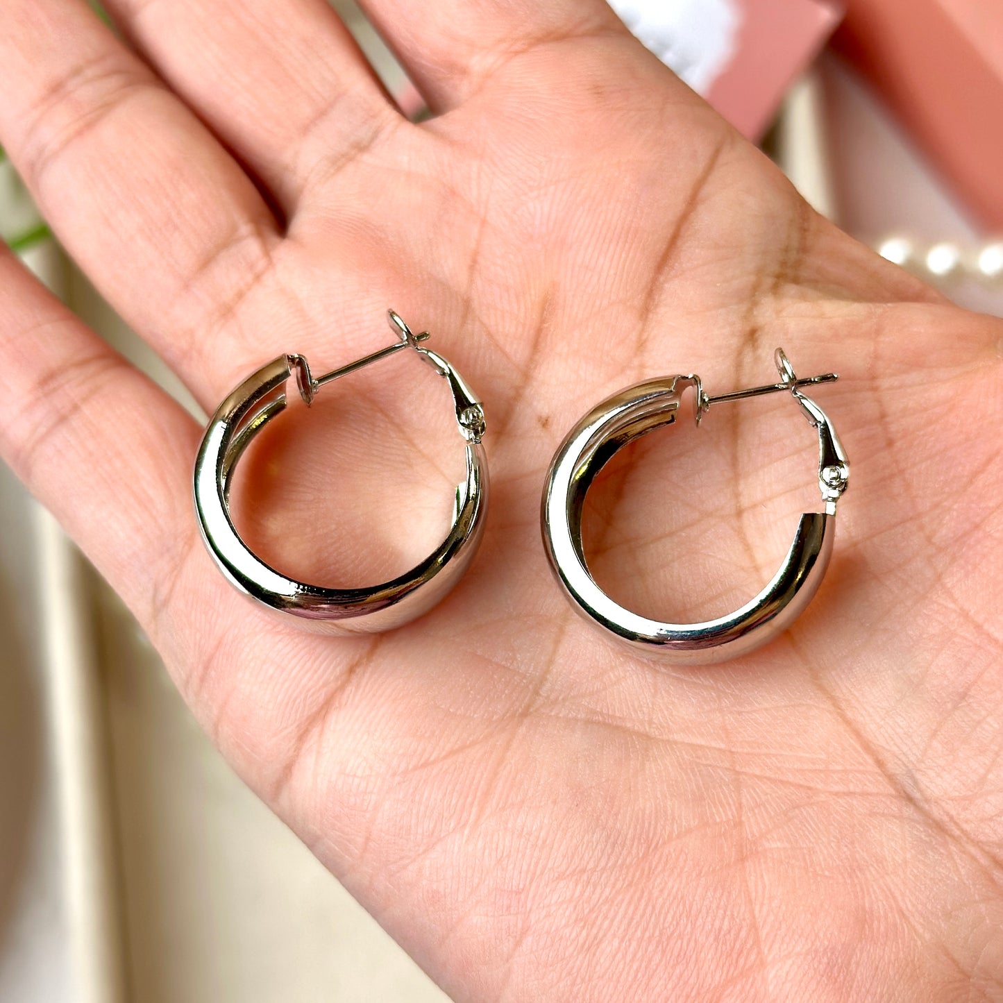 Classic Silver Hoops