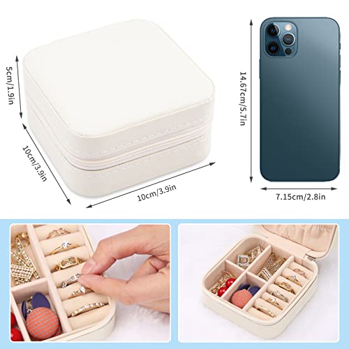 Portable Mini Jewelry Box (White)