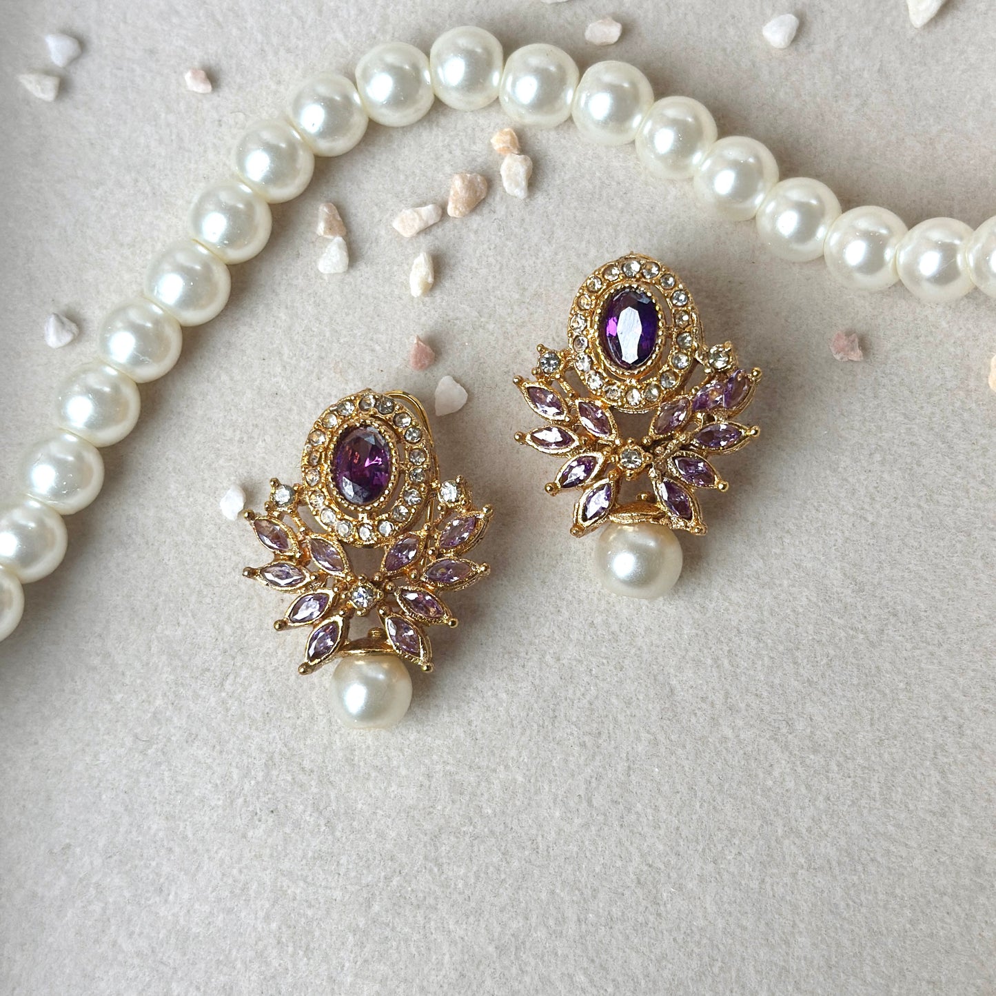 Lana Earrings (Golden Purple)