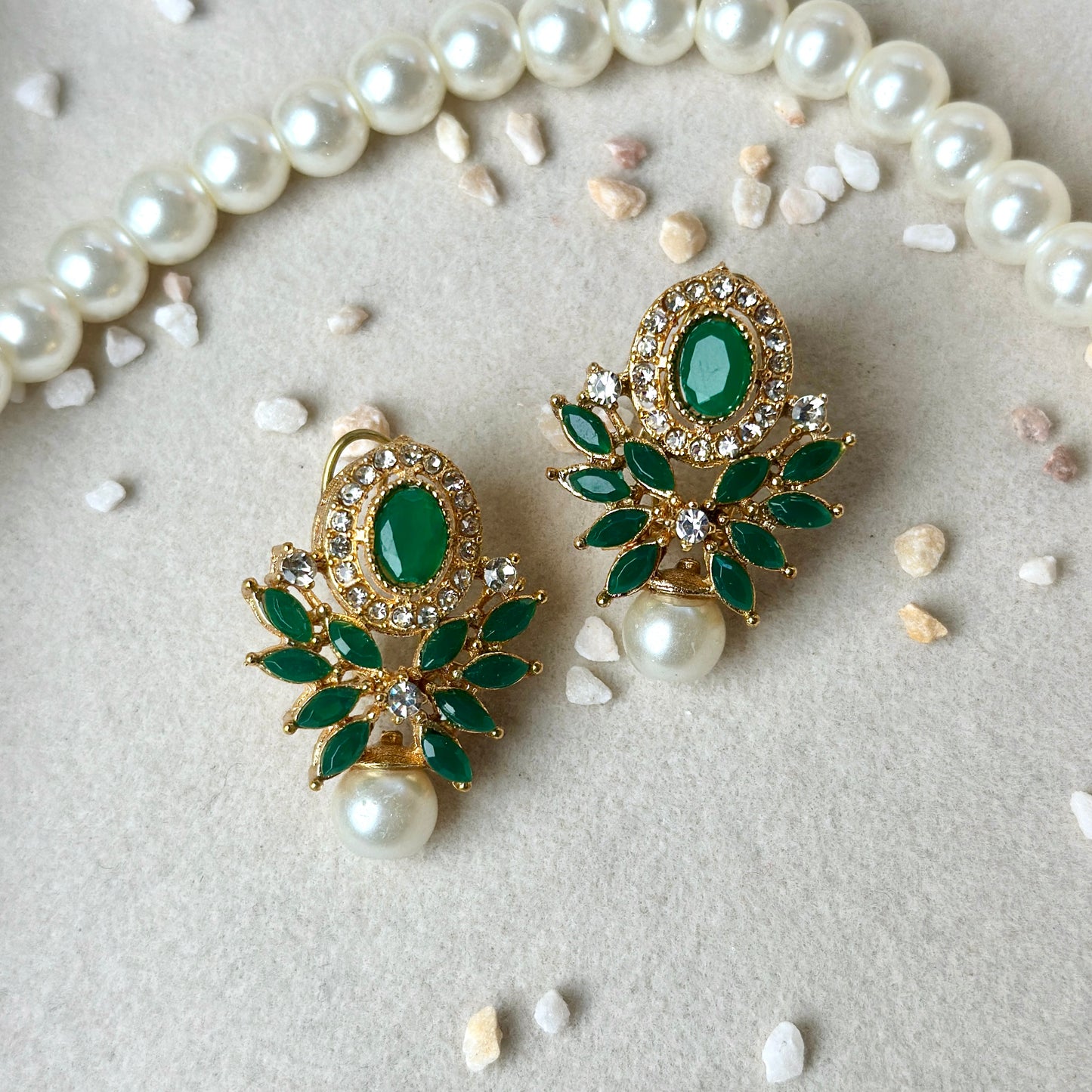 Lana Earrings (Golden Green)