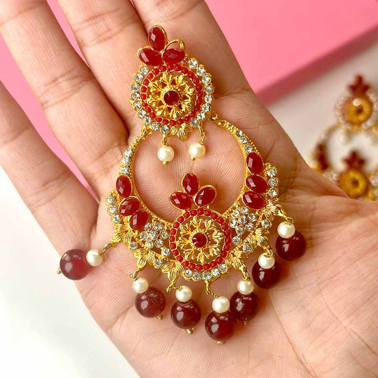 Abeer Earrings (Maroon)