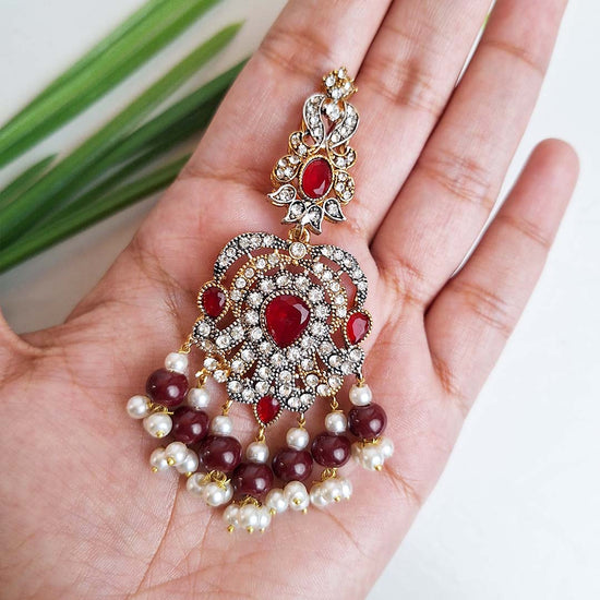 Aleeza Earrings (Maroon)