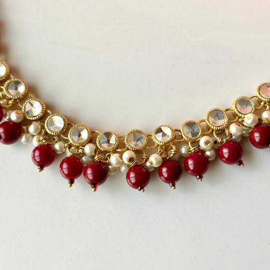 Load image into Gallery viewer, Jeena Necklace (Maroon)
