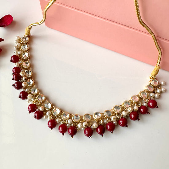 Load image into Gallery viewer, Jeena Necklace (Maroon)
