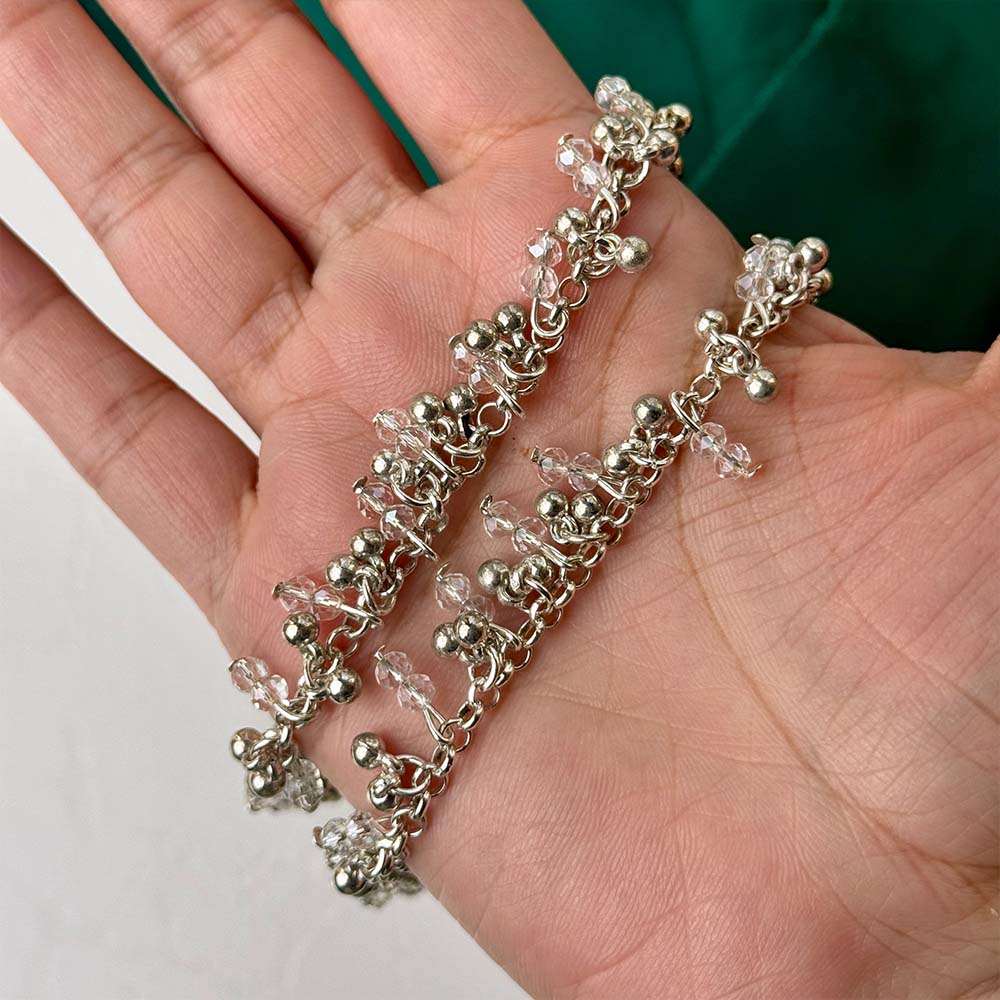 Beaded Anklet (Silver)