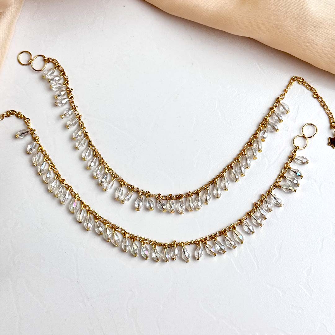 Crystal Drop Anklet (Golden)