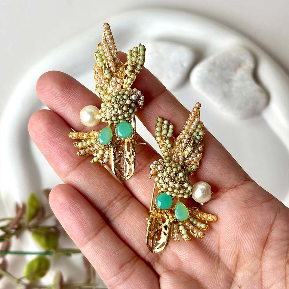 Cuckoo Earrings (Light Green)