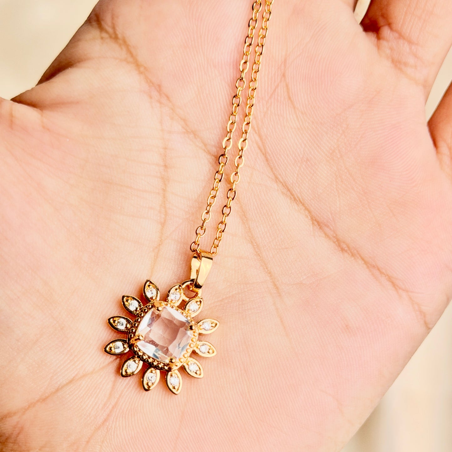 Flower Locket Set (Crystal)