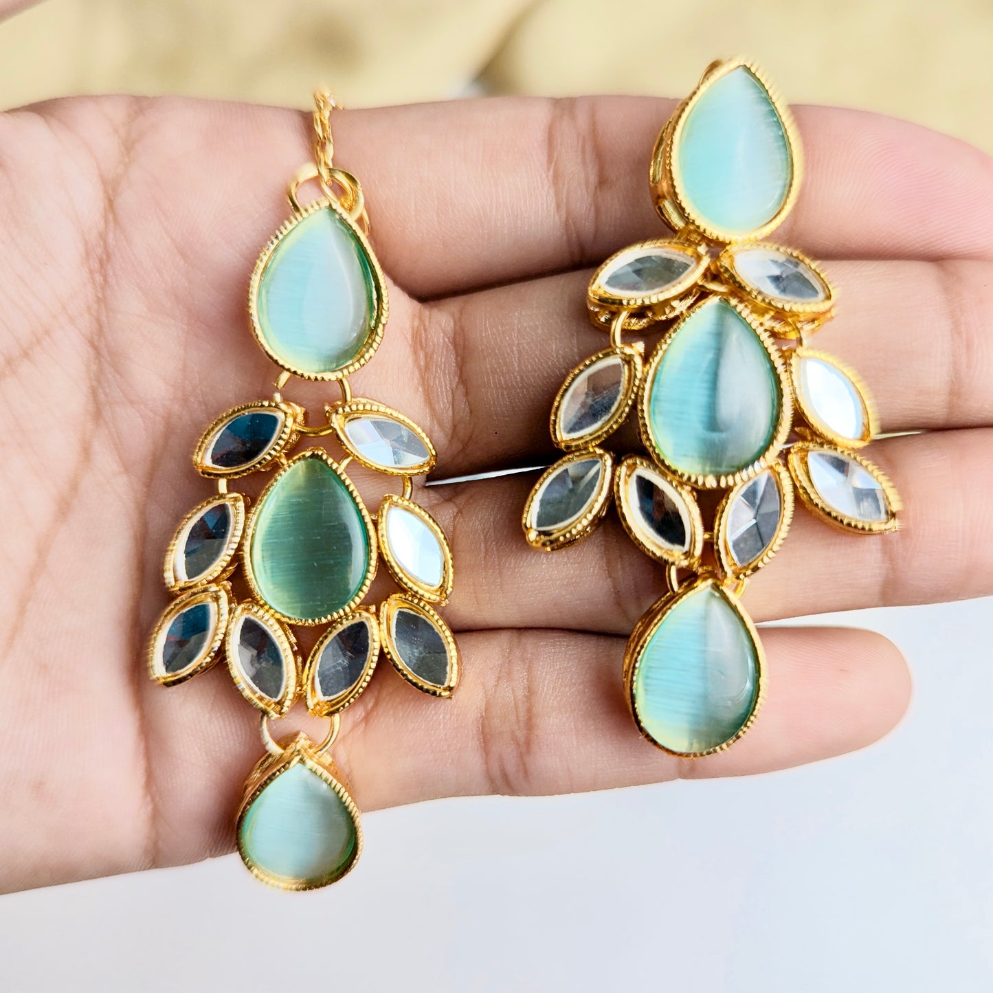 Gul-e-Shahi Necklace Set (Mint)