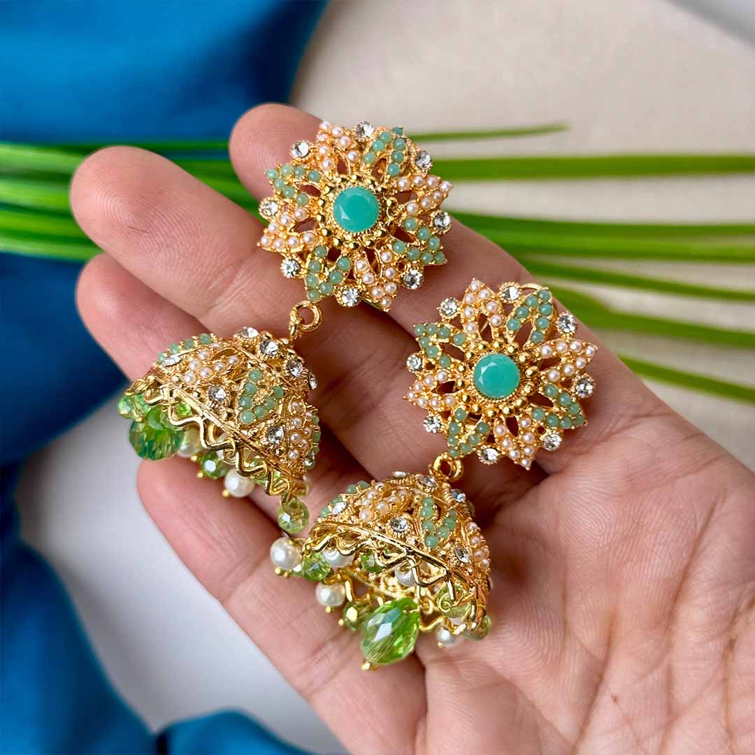 Isra Jhumkay (Turquoise)