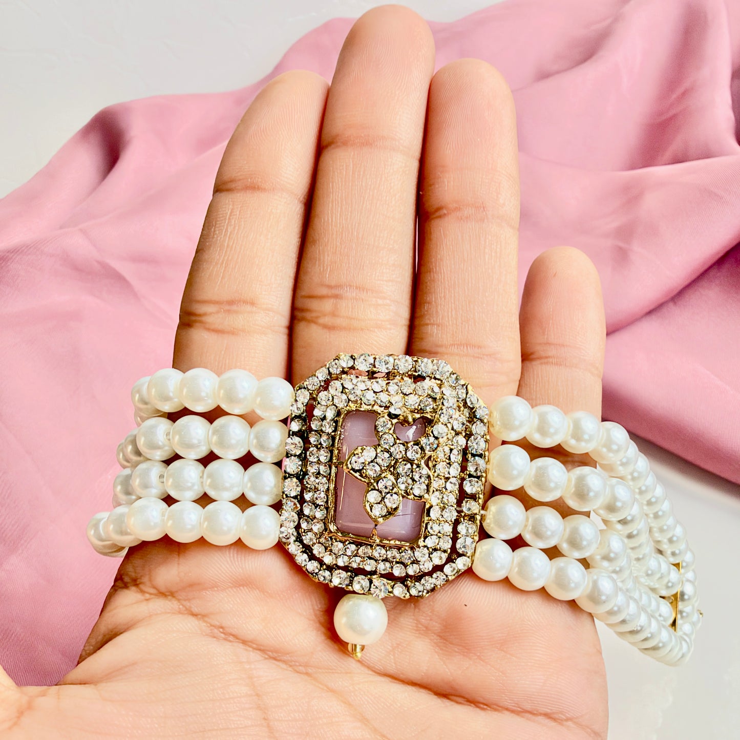 Jahanara Golden Set (Baby Pink)