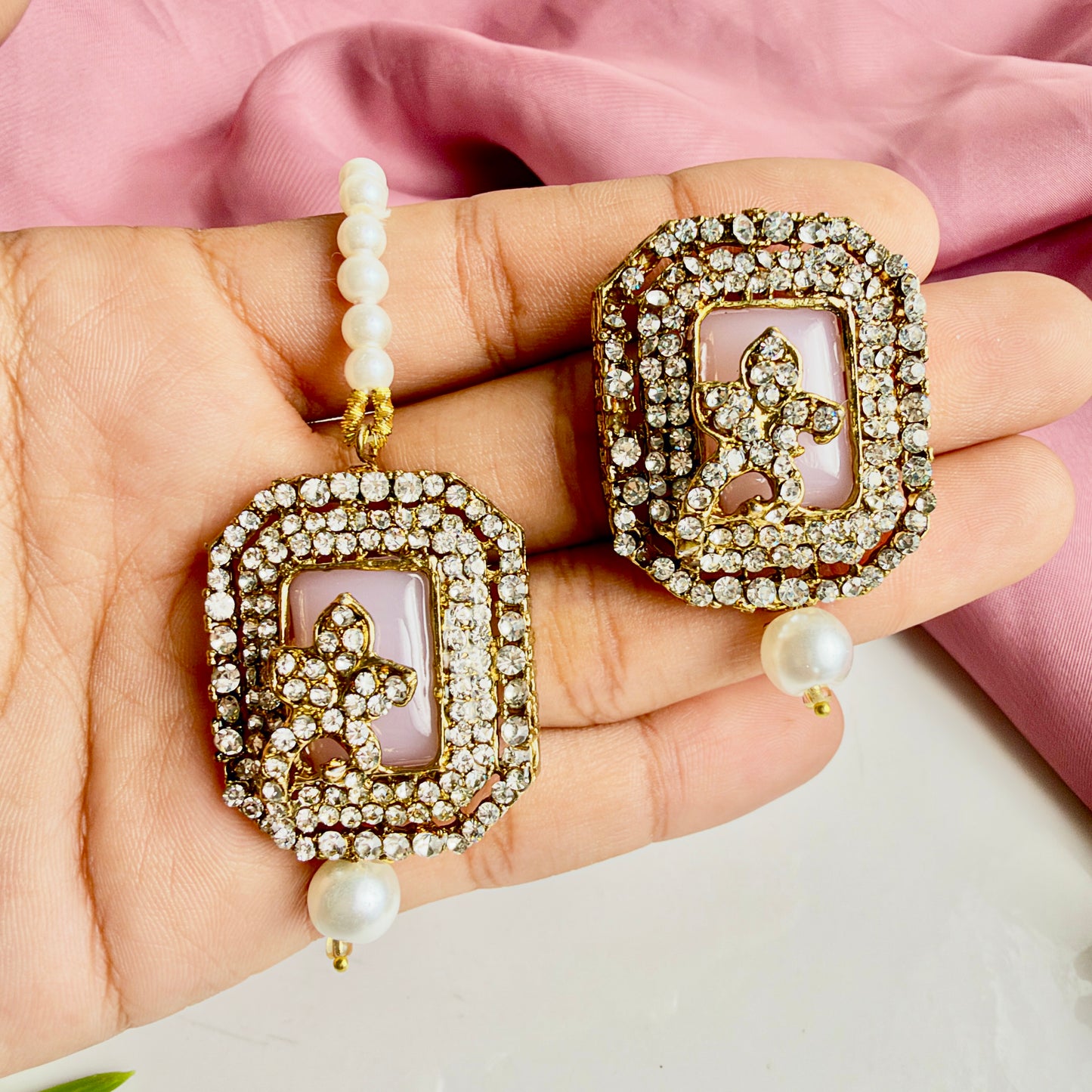 Jahanara Golden Set (Baby Pink)