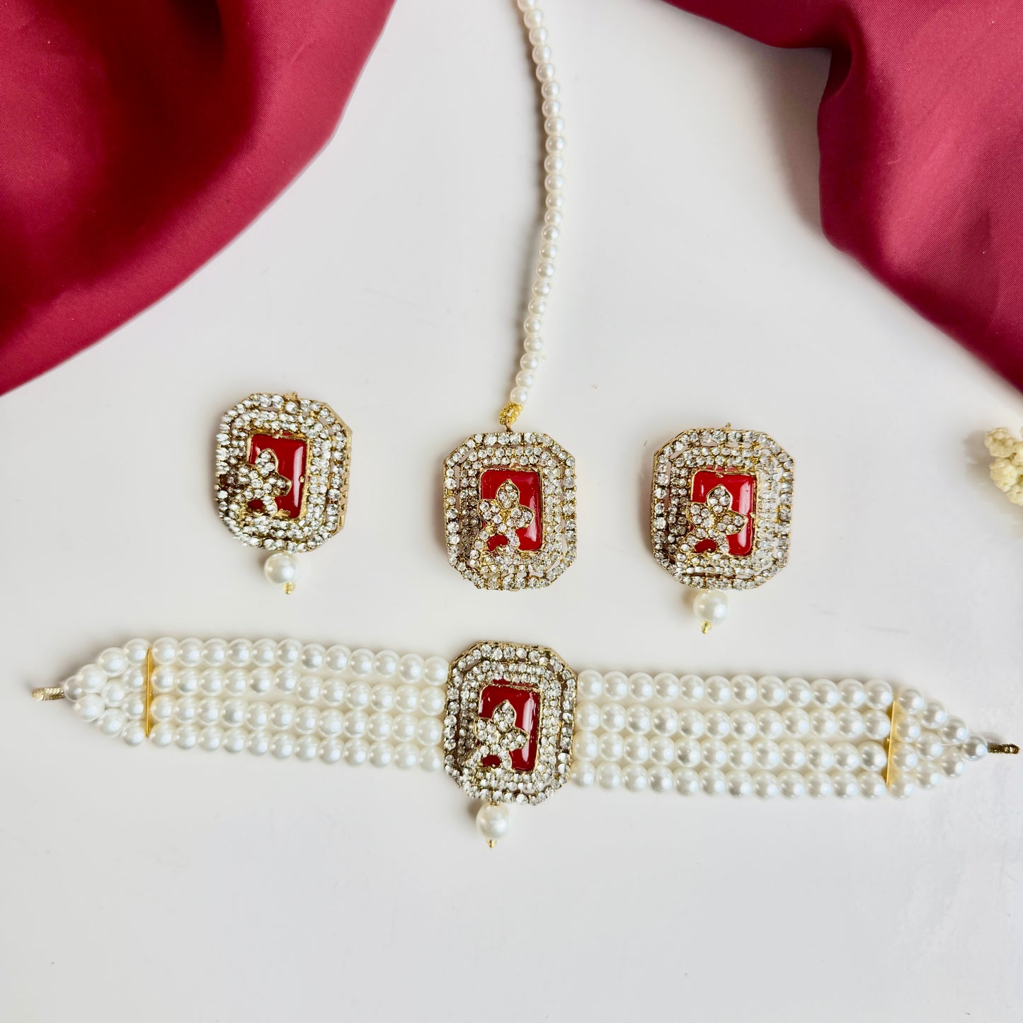 Jahanara Golden Set (Red)
