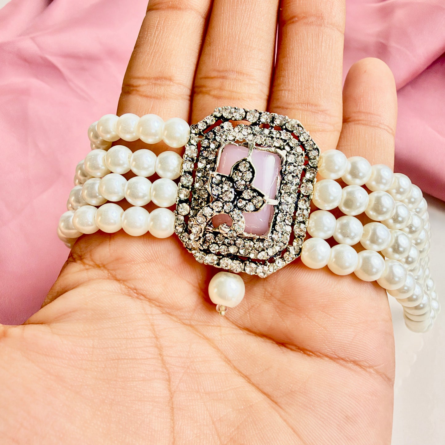 Jahanara Silver Set (Baby Pink)