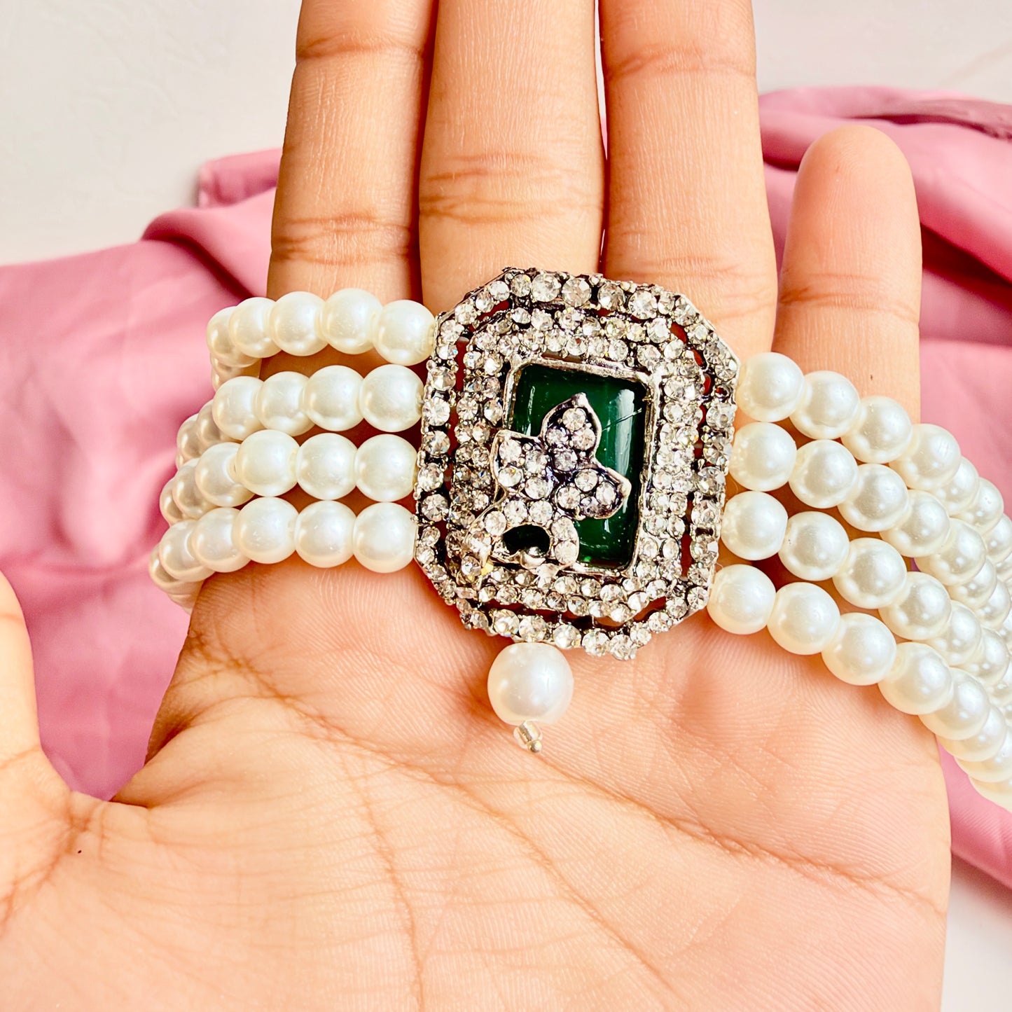 Jahanara Silver Set (Green)