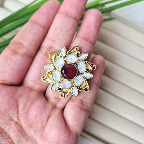 Kundan Ring (Ruby)