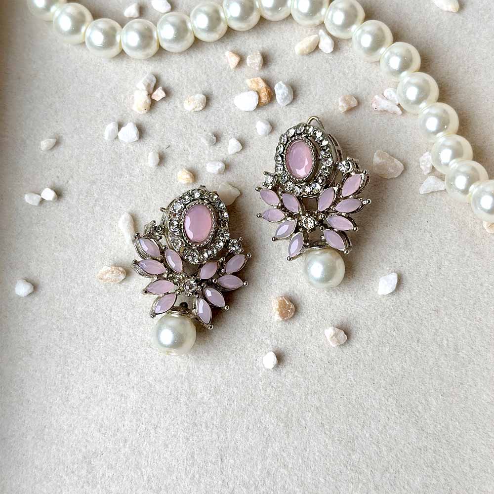 Load image into Gallery viewer, Lana Earrings (Silver Baby Pink)
