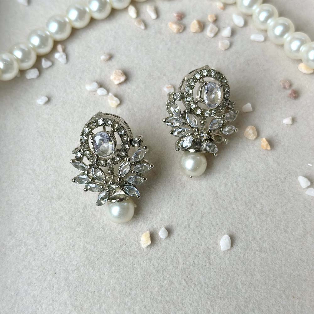 Lana Earrings (Silver Crystal)