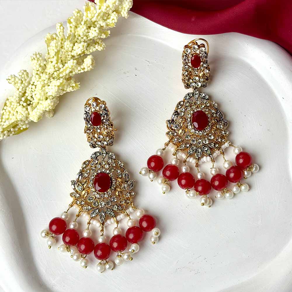 Maisha Earrings (Maroon)