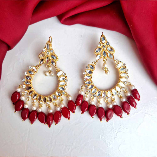 Load image into Gallery viewer, Manika Earrings/Necklace (Manika Maroon)
