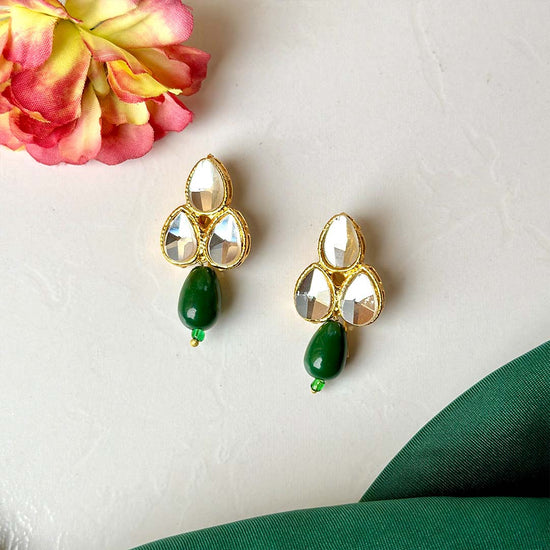 Minimal Earrings/Teeka (Dark Green)