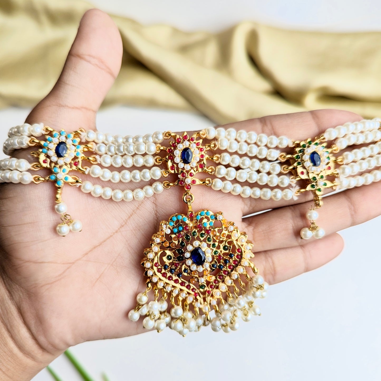 Naurattan Pearl Set (Blue)