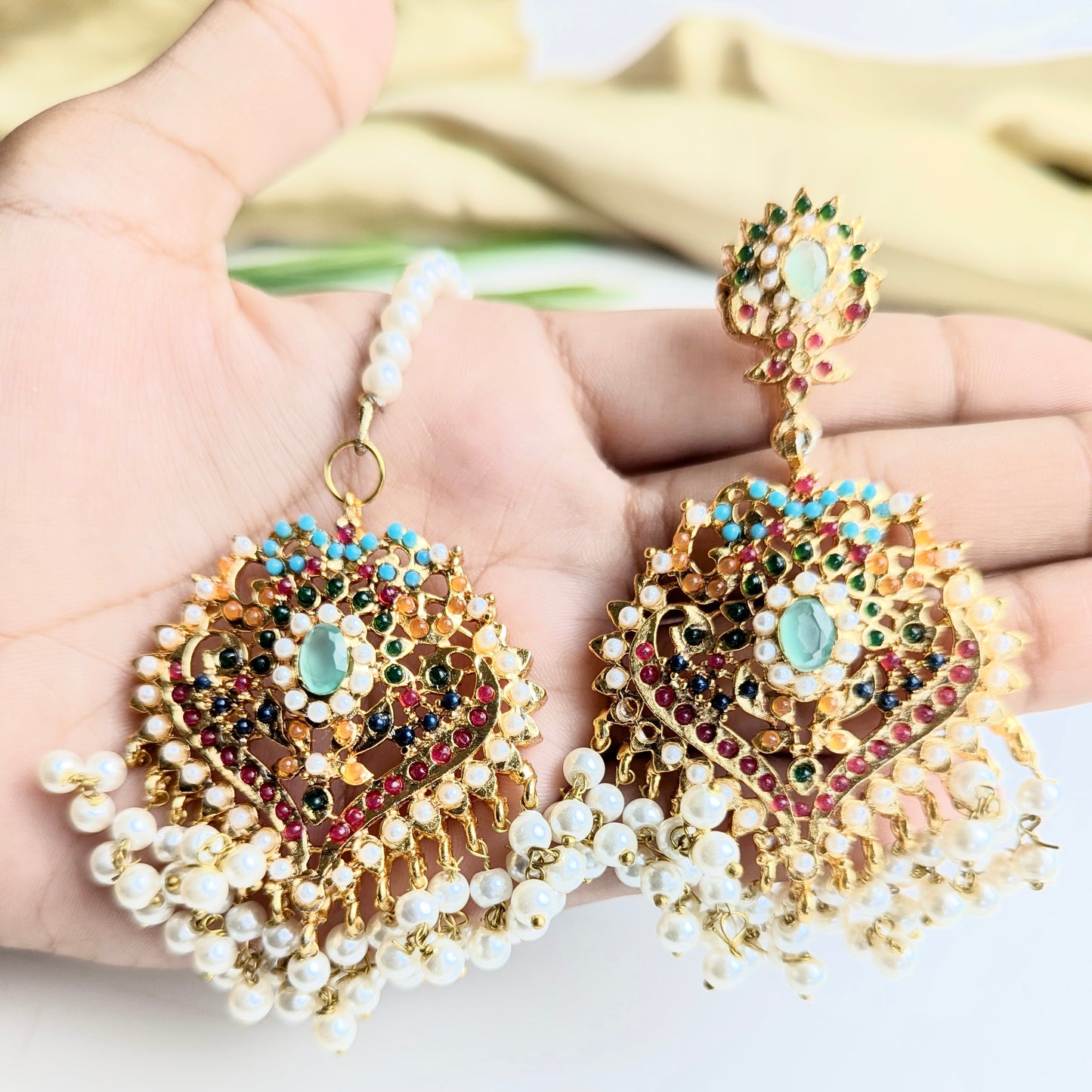 Naurattan Pearl Set (Mint)