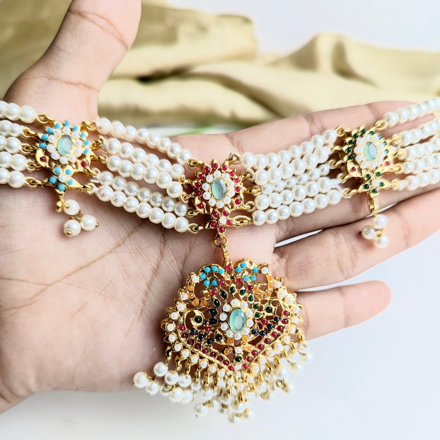 Naurattan Pearl Set (Mint)