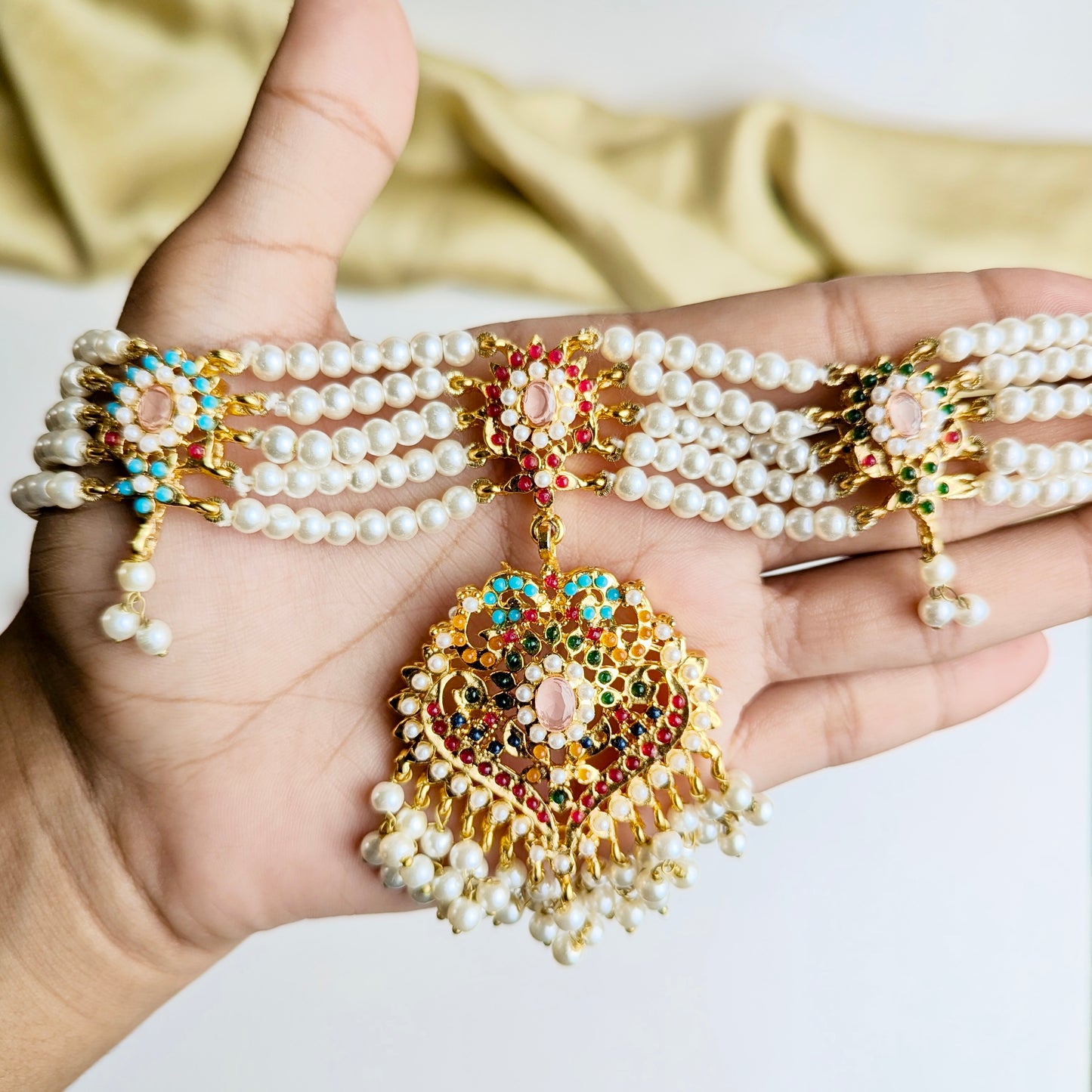 Naurattan Pearl Set (Pink)