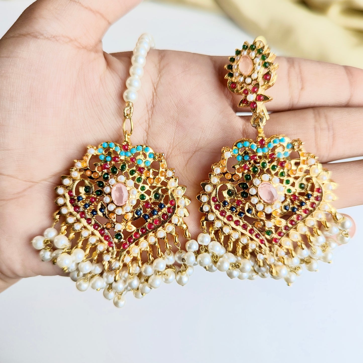Naurattan Pearl Set (Pink)