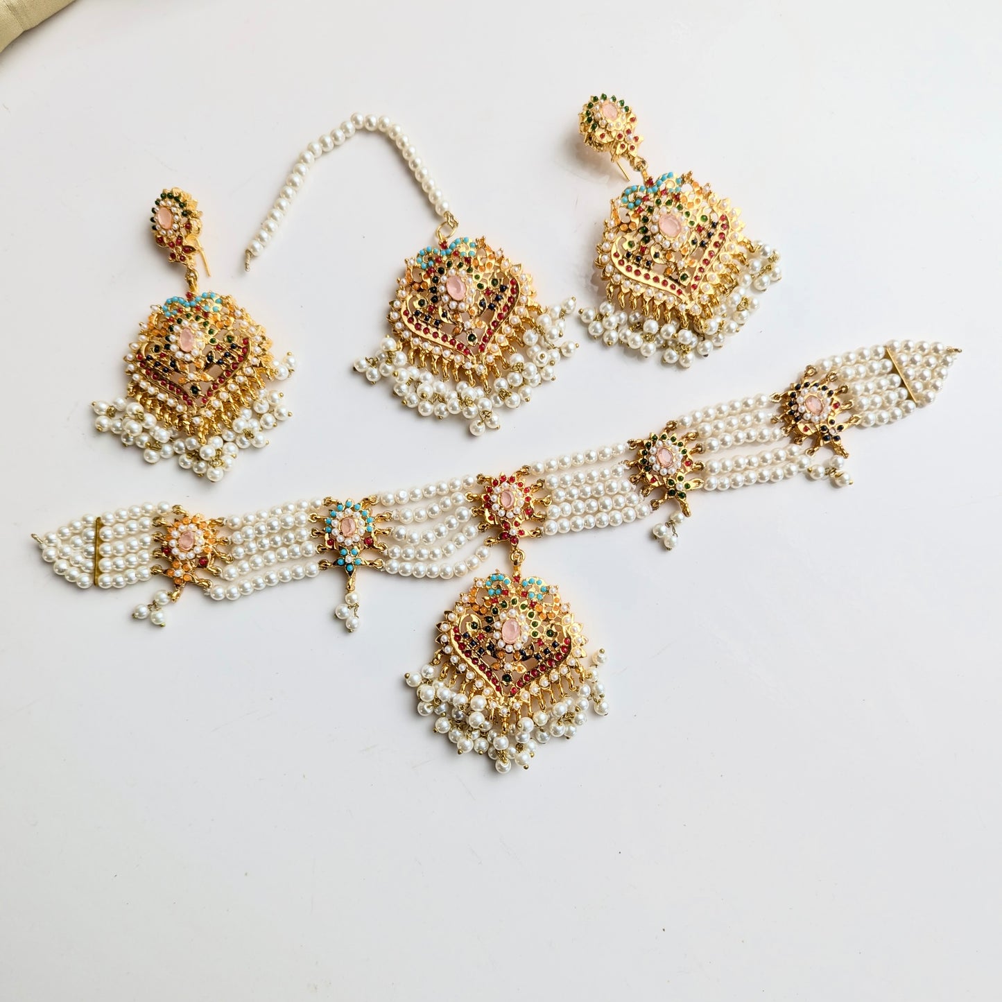 Naurattan Pearl Set (Pink)