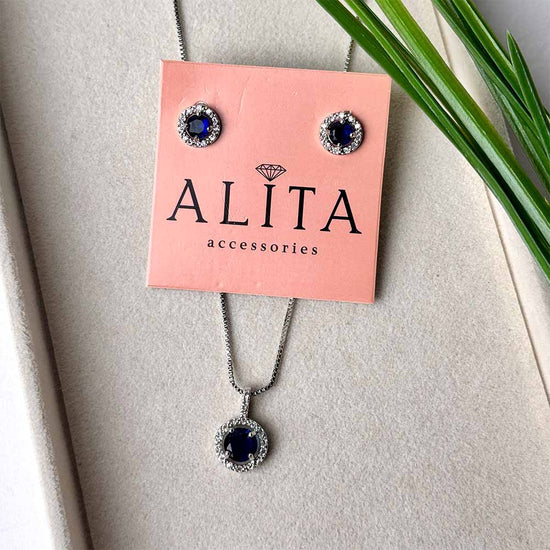 Olivia Pendant Set (Dark Blue)