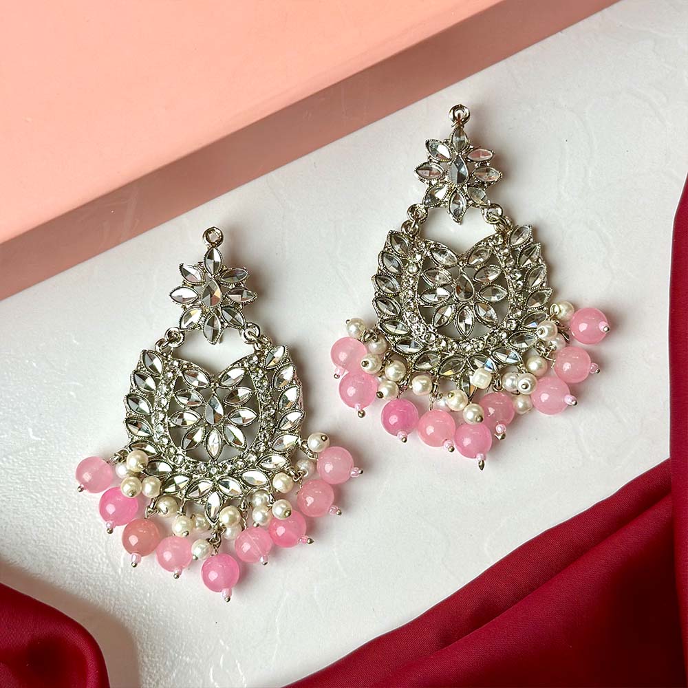 Sameera Earrings Silver (Baby Pink)
