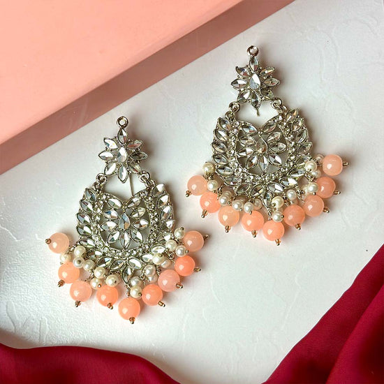Sameera Earrings Silver (Peach)