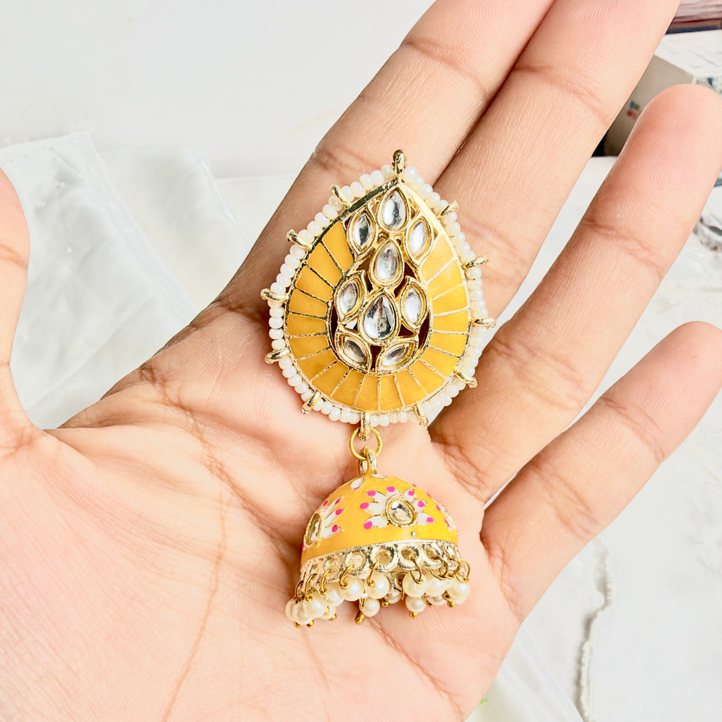 Sunshine Jhumka (Mustard)