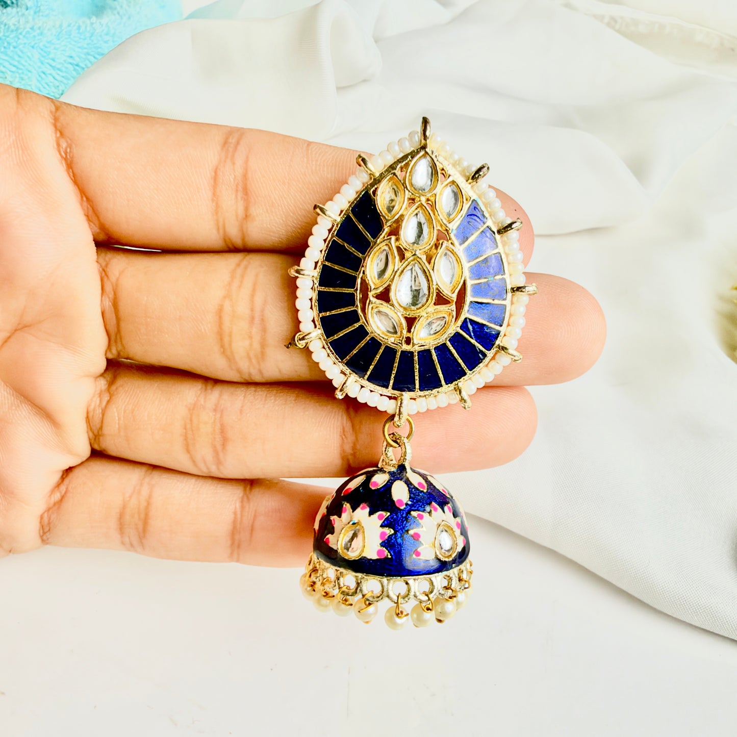 Sunshine Jhumka (Navy Blue)